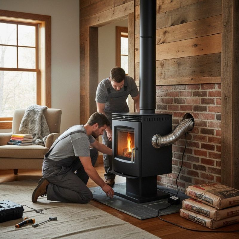 Wood Stove Pipe Installation